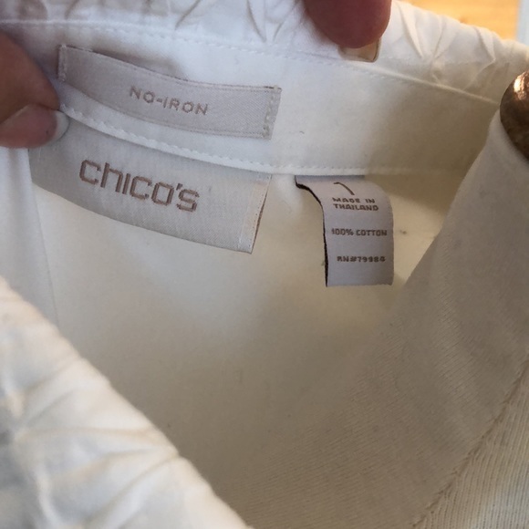 Chico’s no iron women’s white button down top - Picture 8 of 9